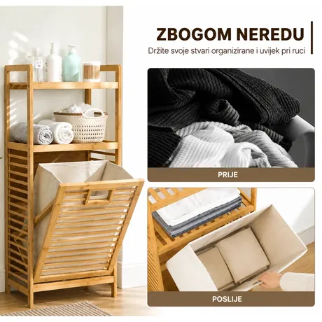 BAMBOO | korpa za veš sa policama od bambusa — slika 6 — slika 6