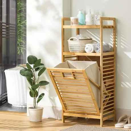 BAMBOO | korpa za veš sa policama od bambusa — slika 7 — slika 7