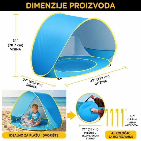 POP-UP | dječiji šator za plažu sa bazenčićem — slika 3 — slika 3